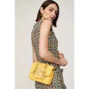 Kooreloo Yellow Ibiza Tweed Crossbody Mini Bag